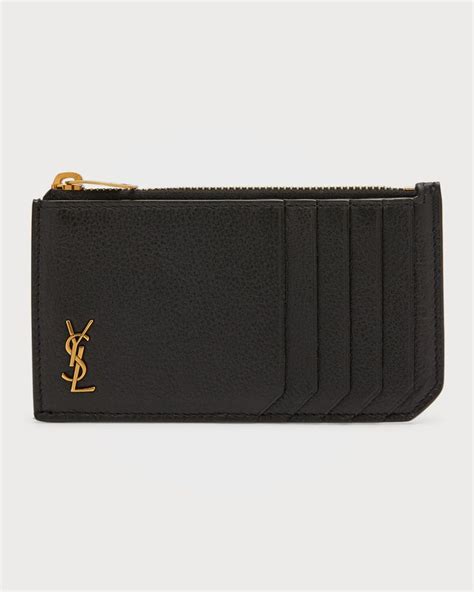 designer card holder ysl|ysl card holder with zipper.